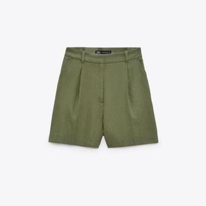 High rise linen shorts Zara
